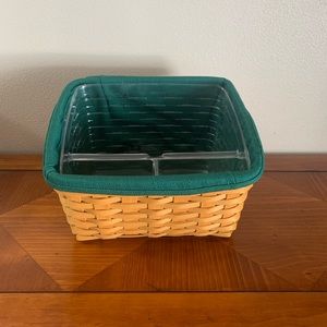 Longaberger Card Keeper Basket with liner & divided protector